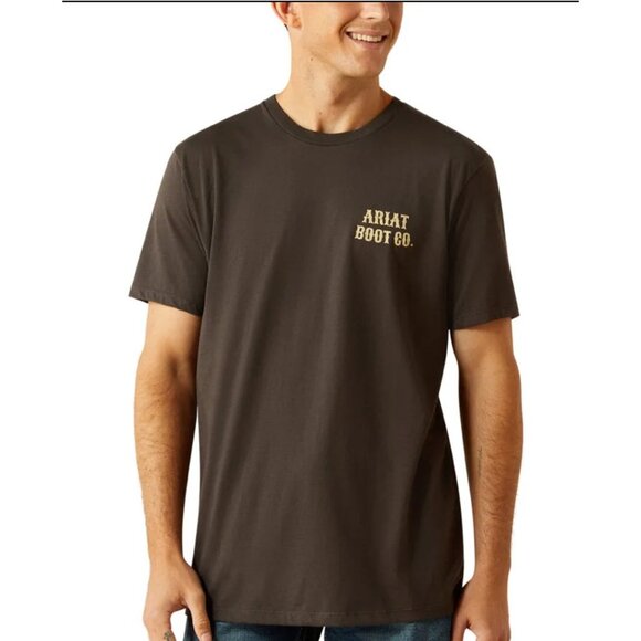 NEW Ariat Men’s Brown Cocky Cowboy Graphic T-Shirt - Picture 2 of 3